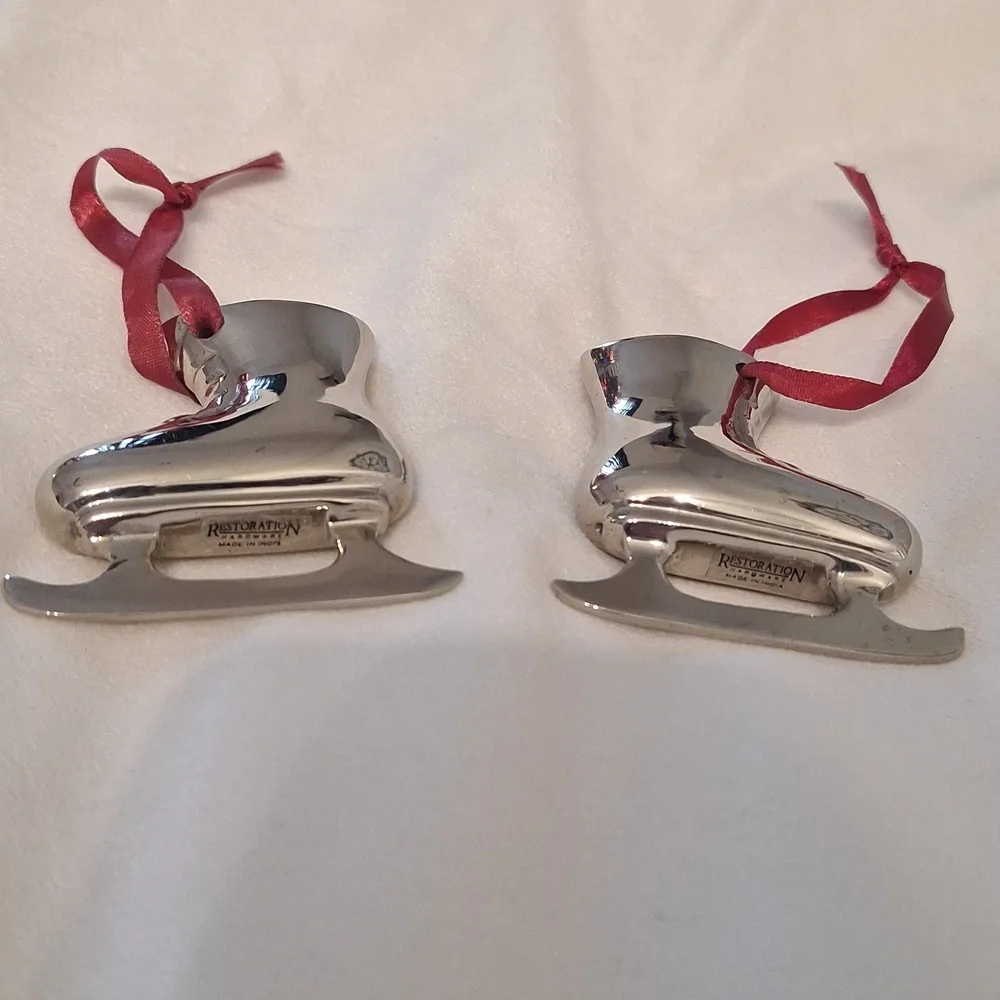 Vintage Restoration Hardware Ice Skate Ornaments